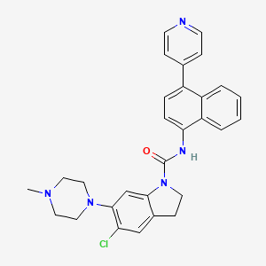 5-chloro-6-(4-methylpiperazin-1-yl)-N-(4-pyridin-4-ylnaphthalen-1-yl)-2,3-dihydroindole-1-carboxamide