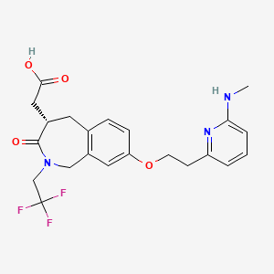 molecular formula C22H24F3N3O4 B1680824 1H-2-苯并氮杂卓-4-乙酸，2,3,4,5-四氢-8-(2-(6-(甲基氨基)-2-吡啶基)乙氧基)-3-氧代-2-(2,2,2-三氟乙基)-，(4S)- CAS No. 205678-31-5