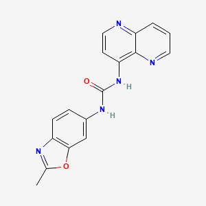 molecular formula C17H13N5O2 B1680830 1-(2-Methylbenzo[d]oxazol-6-yl)-3-(1,5-naphthyridin-4-yl)urea CAS No. 792173-99-0