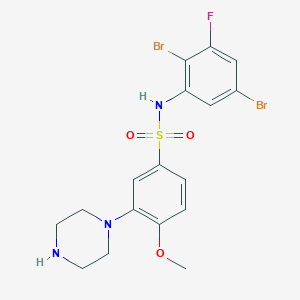molecular formula C17H18Br2FN3O3S B1680831 SB357134 CAS No. 219963-52-7