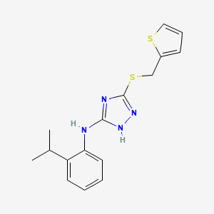 molecular formula C16H18N4S2 B1680838 N-(2-Isopropylphenyl)-3-[(2-Thienylmethyl)thio]-1h-1,2,4-Triazol-5-Amine CAS No. 949142-44-3