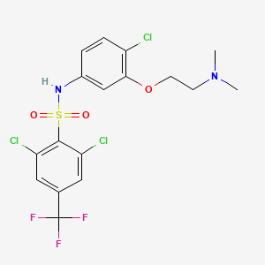 molecular formula C17H16Cl3F3N2O3S B1680839 2,6-二氯-N-[4-氯-3-(2-二甲氨基乙氧基)苯基]-4-(三氟甲基)苯磺酰胺 CAS No. 345892-71-9