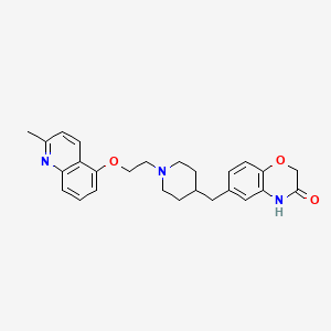 molecular formula C26H29N3O3 B1680841 6-[[1-[2-(2-methylquinolin-5-yl)oxyethyl]piperidin-4-yl]methyl]-4H-1,4-benzoxazin-3-one CAS No. 420785-70-2