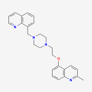 molecular formula C26H28N4O B1680846 2-Methyl-5-(2-(4-(quinolin-8-ylmethyl)piperazin-1-yl)ethoxy)quinoline CAS No. 584555-10-2