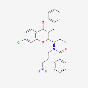 molecular formula C31H33ClN2O3 B1680848 N-(3-Aminopropyl)-N-[(1r)-1-(3-Benzyl-7-Chloro-4-Oxo-4h-Chromen-2-Yl)-2-Methylpropyl]-4-Methylbenzamide CAS No. 618430-39-0