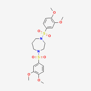 molecular formula C21H28N2O8S2 B1680850 1,4-Bis((3,4-dimethoxyphenyl)sulfonyl)-1,4-diazepane CAS No. 447410-57-3