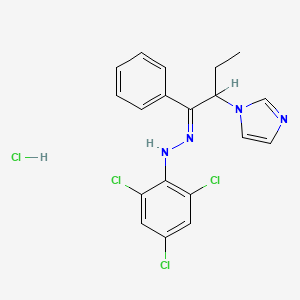 molecular formula C19H18Cl4N4 B1680864 1-Butanone, 2-(1H-imidazol-1-yl)-1-phenyl-, (2,4,6-trichlorophenyl)hydrazone, monohydrochloride CAS No. 98891-84-0