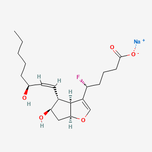 sodium;(5R)-5-[(3aS,4R,5R,6aS)-5-hydroxy-4-[(Z,3S)-3-hydroxyoct-1-enyl]-4,5,6,6a-tetrahydro-3aH-cyclopenta[b]furan-3-yl]-5-fluoropentanoate