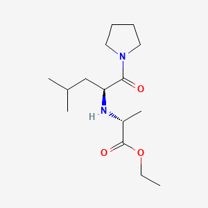 ethyl (2R)-2-[[(2S)-4-methyl-1-oxo-1-pyrrolidin-1-ylpentan-2-yl]amino]propanoate