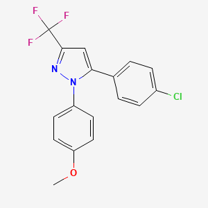 molecular formula C17H12ClF3N2O B1680875 5-(4-chlorophenyl)-1-(4-methoxyphenyl)-3-(trifluoromethyl)-1H-pyrazole CAS No. 188817-13-2