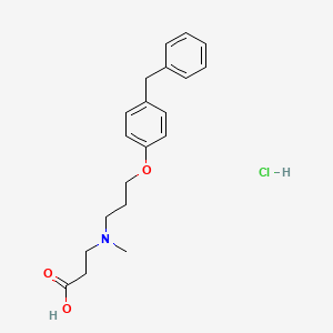 molecular formula C20H26ClNO3 B1680876 3-(Methyl(3-(4-(phenylmethyl)phenoxy)propyl)amino)propanoic acid CAS No. 423169-68-0