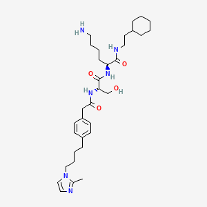 molecular formula C33H52N6O4 B1680878 (2S)-6-amino-N-(2-cyclohexylethyl)-2-[[(2S)-3-hydroxy-2-[[2-[4-[4-(2-methylimidazol-1-yl)butyl]phenyl]acetyl]amino]propanoyl]amino]hexanamide CAS No. 164931-25-3