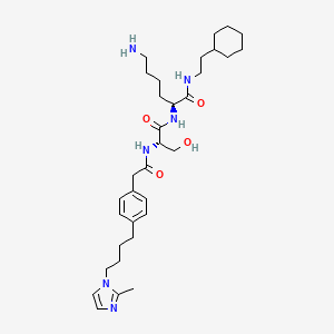 B1680878 [Cyclohexylethyl]-[[[[4-[2-methyl-1-imidazolyl-butyl]phenyl]acetyl]-seryl]-lysinyl]-amine CAS No. 164931-25-3