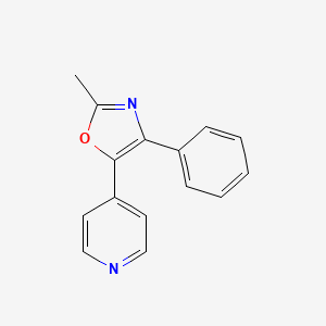 molecular formula C15H12N2O B1680880 2-甲基-4-苯基-5-(4-吡啶基)噁唑 CAS No. 318480-82-9