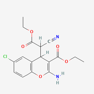 molecular formula C17H17ClN2O5 B1680882 2-氨基-6-氯-4-(1-氰基-2-乙氧基-2-氧代乙基)-4H-色烯-3-羧酸乙酯 CAS No. 305834-79-1