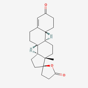 molecular formula C21H28O3 B1680883 (8R,9S,10R,13S,14S,17R)-13-methylspiro[1,2,6,7,8,9,10,11,12,14,15,16-dodecahydrocyclopenta[a]phenanthrene-17,5'-oxolane]-2',3-dione CAS No. 1722-54-9
