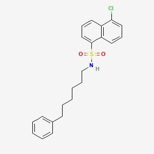 molecular formula C22H24ClNO2S B1680884 5-Chloro-N-(6-phenylhexyl)-1-naphthalenesulfonamide CAS No. 102649-78-5