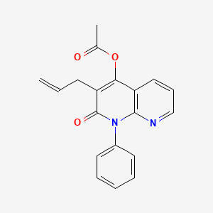 molecular formula C19H16N2O3 B1680895 1-Phenyl-3-(2-propenyl)-4-acetoxy-1,8-naphthyridin-2(1H)-one CAS No. 89108-58-7