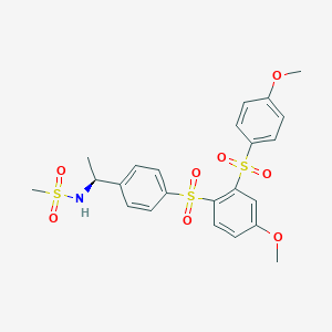 molecular formula C23H25NO8S3 B1680896 N-[(1S)-1-[4-[[4-Methoxy-2-[(4-methoxyphenyl)sulfonyl]phenyl]sulfonyl]phenyl]ethyl]methanesulfonamide CAS No. 447459-51-0