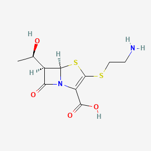 molecular formula C10H14N2O4S2 B1680897 (5R,6S)-3-(2-aminoethylsulfanyl)-6-[(1R)-1-hydroxyethyl]-7-oxo-4-thia-1-azabicyclo[3.2.0]hept-2-ene-2-carboxylic acid CAS No. 72888-55-2