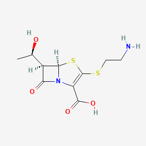 molecular formula C11H16N2O4S2 B1680897 (5R,6R)-3-(2-aminoethylsulfanyl)-6-[(1R)-1-hydroxyethyl]-7-oxo-4-thia-1-azabicyclo[3.2.0]hept-2-ene-2-carboxylic acid CAS No. 72888-55-2