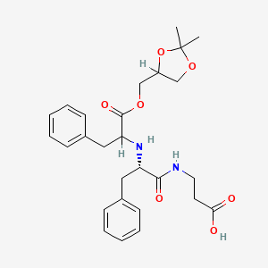 molecular formula C27H34N2O7 B1680898 beta-Alanine, N-(N-(2-((2,2-dimethyl-1,3-dioxolan-4-yl)methoxy)-2-oxo-1-(phenylmethyl)ethyl)-L-phenylalanyl)- CAS No. 105262-04-2