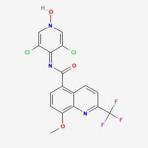 molecular formula C17H10Cl2F3N3O3 B1680899 N-(3,5-Dichloro-1-oxido-4-pyridinyl)-8-methoxy-2-(trifluoromethyl)-5-quinoline carboxamide CAS No. 444659-43-2