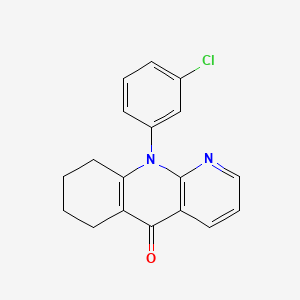 molecular formula C18H15ClN2O B1680905 10-(3-Chlorophenyl)-6,8,9,10-tetrahydrobenzo[b][1,8]naphthyridin-5(7h)-one CAS No. 110545-79-4