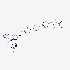 molecular formula C37H42F2N8O3 B1680909 4-[4-[4-[4-[[(3R,5R)-5-(2,4-difluorophenyl)-5-(1,2,4-triazol-1-ylmethyl)oxolan-3-yl]methoxy]phenyl]piperazin-1-yl]phenyl]-2-pentan-3-yl-1,2,4-triazol-3-one CAS No. 161532-65-6