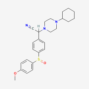 molecular formula C25H31N3O2S B1680916 2-(4-Cyclohexylpiperazin-1-yl)-2-[4-(4-methoxyphenyl)sulfinylphenyl]acetonitrile CAS No. 221660-80-6