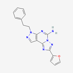 molecular formula C18H15N7O B1680917 2-(Furan-2-yl)-7-phenethyl-7H-pyrazolo[4,3-e][1,2,4]triazolo[1,5-c]pyrimidin-5-amine CAS No. 160098-96-4