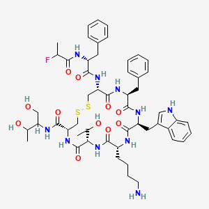 molecular formula C52H69FN10O11S2 B1680931 (4R,7S,10R,13S,16S,19R)-10-(4-aminobutyl)-16-benzyl-N-(1,3-dihydroxybutan-2-yl)-19-[[(2R)-2-(2-fluoropropanoylamino)-3-phenylpropanoyl]amino]-7-(1-hydroxyethyl)-13-(1H-indol-3-ylmethyl)-6,9,12,15,18-pentaoxo-1,2-dithia-5,8,11,14,17-pentazacycloicosane-4-carboxamide CAS No. 178181-50-5
