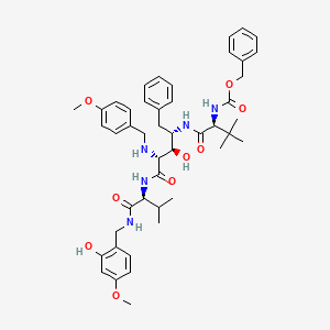 molecular formula C46H59N5O9 B1680934 Benzyl [(1r)-1-({(1s,2s,3s)-1-Benzyl-2-Hydroxy-4-({(1s)-1-[(2-Hydroxy-4-Methoxybenzyl)carbamoyl]-2-Methylpropyl}amino)-3-[(4-Methoxybenzyl)amino]-4-Oxobutyl}carbamoyl)-2,2-Dimethylpropyl]carbamate CAS No. 164514-54-9