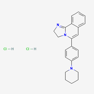 molecular formula C22H25Cl2N3 B1680936 2,3-Dihydro-5-(4-(1-piperidinylmethyl)phenyl)imidazo(2,1-a)isoquinoline dihydrochloride CAS No. 115621-95-9