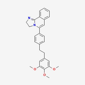 molecular formula C28H28N2O3 B1680937 5-[4-[2-(3,4,5-Trimethoxyphenyl)ethyl]phenyl]-2,3-dihydroimidazo[2,1-a]isoquinoline CAS No. 115621-84-6