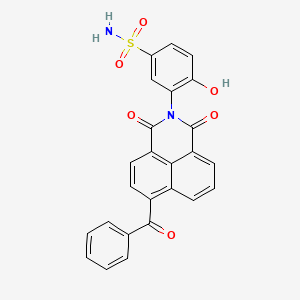 molecular formula C25H16N2O6S B1680953 3-(6-Benzoyl-1,3-dioxobenzo[de]isoquinolin-2-yl)-4-hydroxybenzenesulfonamide CAS No. 305374-42-9