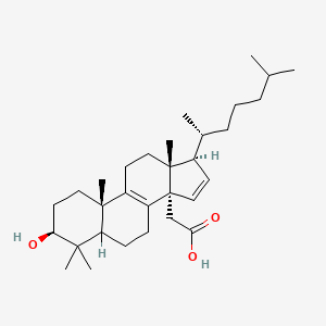 molecular formula C31H50O3 B1681005 2-[(3S,10S,13R,14R,17S)-3-hydroxy-4,4,10,13-tetramethyl-17-[(2R)-6-methylheptan-2-yl]-2,3,5,6,7,11,12,17-octahydro-1H-cyclopenta[a]phenanthren-14-yl]acetic acid CAS No. 136209-43-3