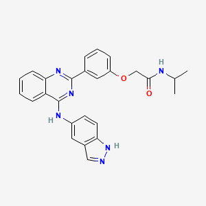 B1681009 2-(3-(4-((1H-indazol-5-yl)amino)quinazolin-2-yl)phenoxy)-N-isopropylacetamide CAS No. 911417-87-3