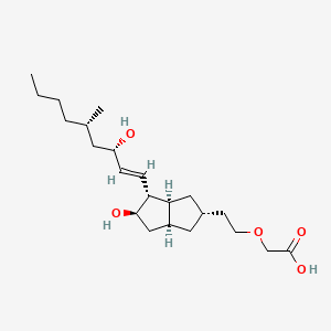 molecular formula C22H38O5 B1681010 2-[2-[(2R,3aS,4R,5R,6aS)-5-hydroxy-4-[(E,3S,5S)-3-hydroxy-5-methylnon-1-enyl]-1,2,3,3a,4,5,6,6a-octahydropentalen-2-yl]ethoxy]acetic acid CAS No. 157318-92-8
