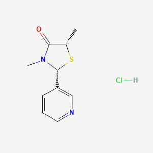 molecular formula C10H13ClN2OS B1681012 (2R,5S)-3,5-Dimethyl-2-pyridin-3-yl-1,3-thiazolidin-4-one;hydrochloride CAS No. 158511-47-8