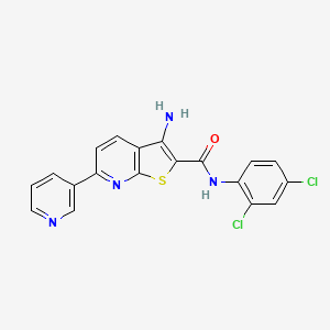 molecular formula C19H12Cl2N4OS B1681032 3-amino-N-(2,4-dichlorophenyl)-6-(pyridin-3-yl)thieno[2,3-b]pyridine-2-carboxamide CAS No. 489402-79-1