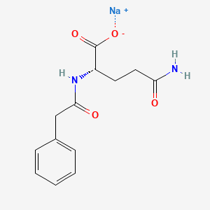 molecular formula C13H15N2NaO4 B1681045 Sodium phenylacetyl glutamine CAS No. 104771-87-1