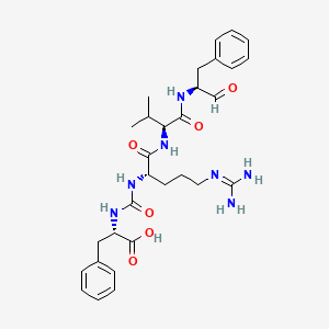 B1681061 L-Valinamide, N(sup 2)-(((1-carboxy-2-phenylethyl)amino)carbonyl)-L-arginyl-N-(1-formyl-2-phenylethyl)-, (1(S),2(S))- CAS No. 70857-49-7