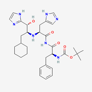 molecular formula C32H45N7O5 B1681089 tert-butyl N-[(2S)-1-[[(2S)-2-[[(1R,2S)-3-cyclohexyl-1-hydroxy-1-(1H-imidazol-2-yl)propan-2-yl]amino]-3-(1H-imidazol-5-yl)propanoyl]amino]-1-oxo-3-phenylpropan-2-yl]carbamate CAS No. 121995-36-6