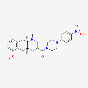 molecular formula C26H32N4O4 B1681101 [(3R,4aR,10aR)-6-methoxy-1-methyl-3,4,4a,5,10,10a-hexahydro-2H-benzo[g]quinolin-3-yl]-[4-(4-nitrophenyl)piperazin-1-yl]methanone CAS No. 187218-90-2