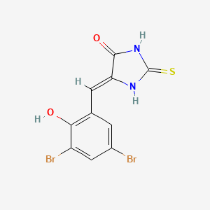 B1681117 5-[(3,5-Dibromo-2-hydroxyphenyl)methylene]-2-thioxo-1,3-diazolidin-4-one CAS No. 299419-24-2