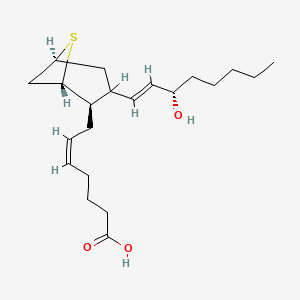 molecular formula C21H34O3S B1681120 5-Heptenoic acid, 7-((1S,2R,4R,5S)-3-((1E,3S)-3-hydroxy-1-octenyl)-6-thiabicyclo(3.1.1)hept-2-yl)-, (5Z)- CAS No. 89617-02-7