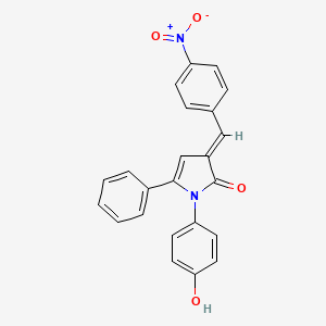 B1681126 (3E)-1-(4-hydroxyphenyl)-3-[(4-nitrophenyl)methylidene]-5-phenylpyrrol-2-one CAS No. 1164546-70-6