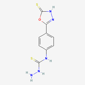 molecular formula C9H9N5OS2 B1681134 N-(4-(5-Mercapto-1,3,4-oxadiazol-2-yl)phenyl)hydrazinecarbothioamide CAS No. 317337-07-8