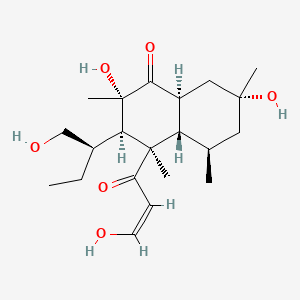 molecular formula C21H34O6 B1681135 1(2H)-Naphthalenone, octahydro-2,7-dihydroxy-3-((1R)-1-(hydroxymethyl)propyl)-4-((2Z)-3-hydroxy-1-oxo-2-propenyl)-2,4,5,7-tetramethyl-, (2S,3R,4R,4aS,5R,7R,8aS)-rel- CAS No. 81210-11-9